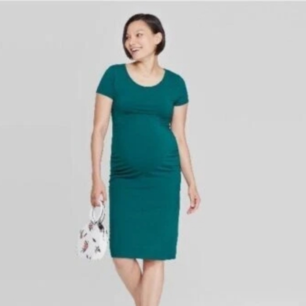 Isabel Maternity by Ingrid & Isabel Teal Midi Dress